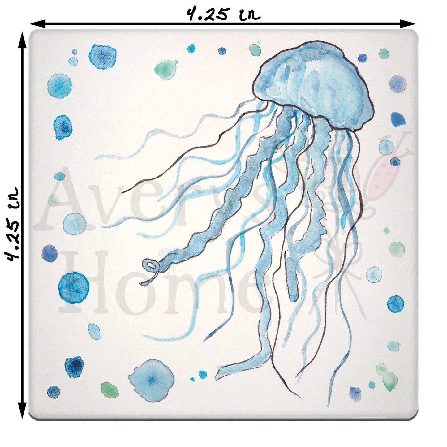 Blue Jellyfish Stone Coaster