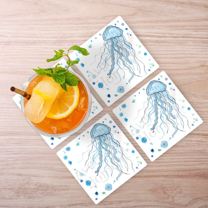Blue Jellyfish Stone Coaster