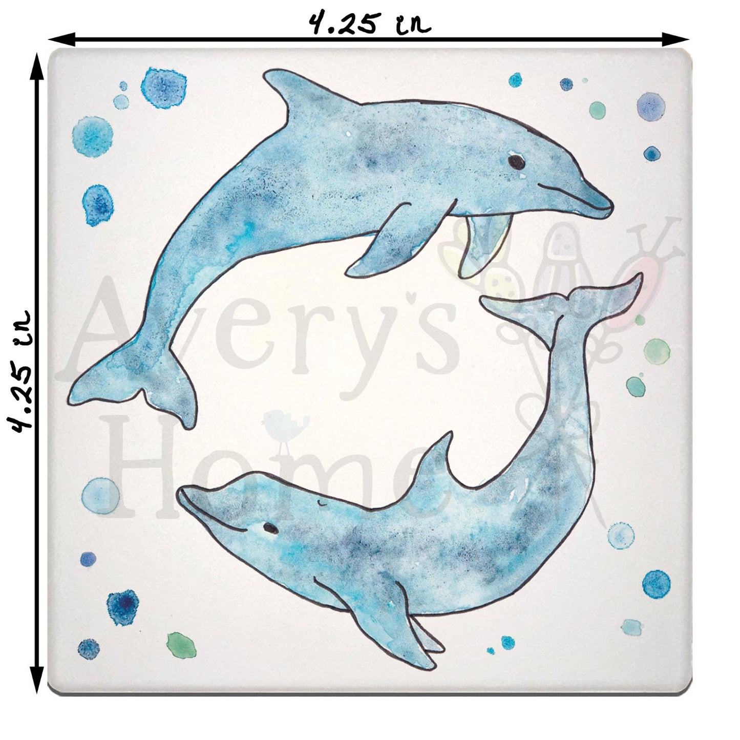 Blue Dolphins Stone Coaster