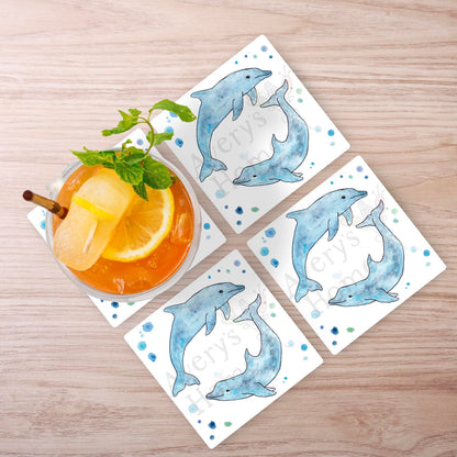 Blue Dolphins Stone Coaster
