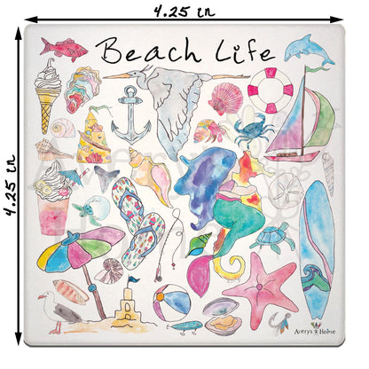 Beach Life Stone Coaster