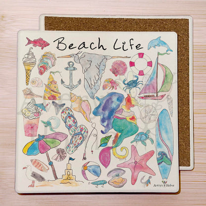Beach Life Stone Coaster