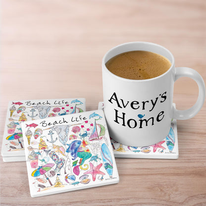 Beach Life Stone Coaster