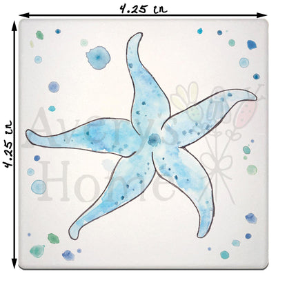 Blue Starfish Stone Coaster