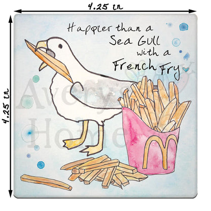 Happy as a Seagull Stone Coaster