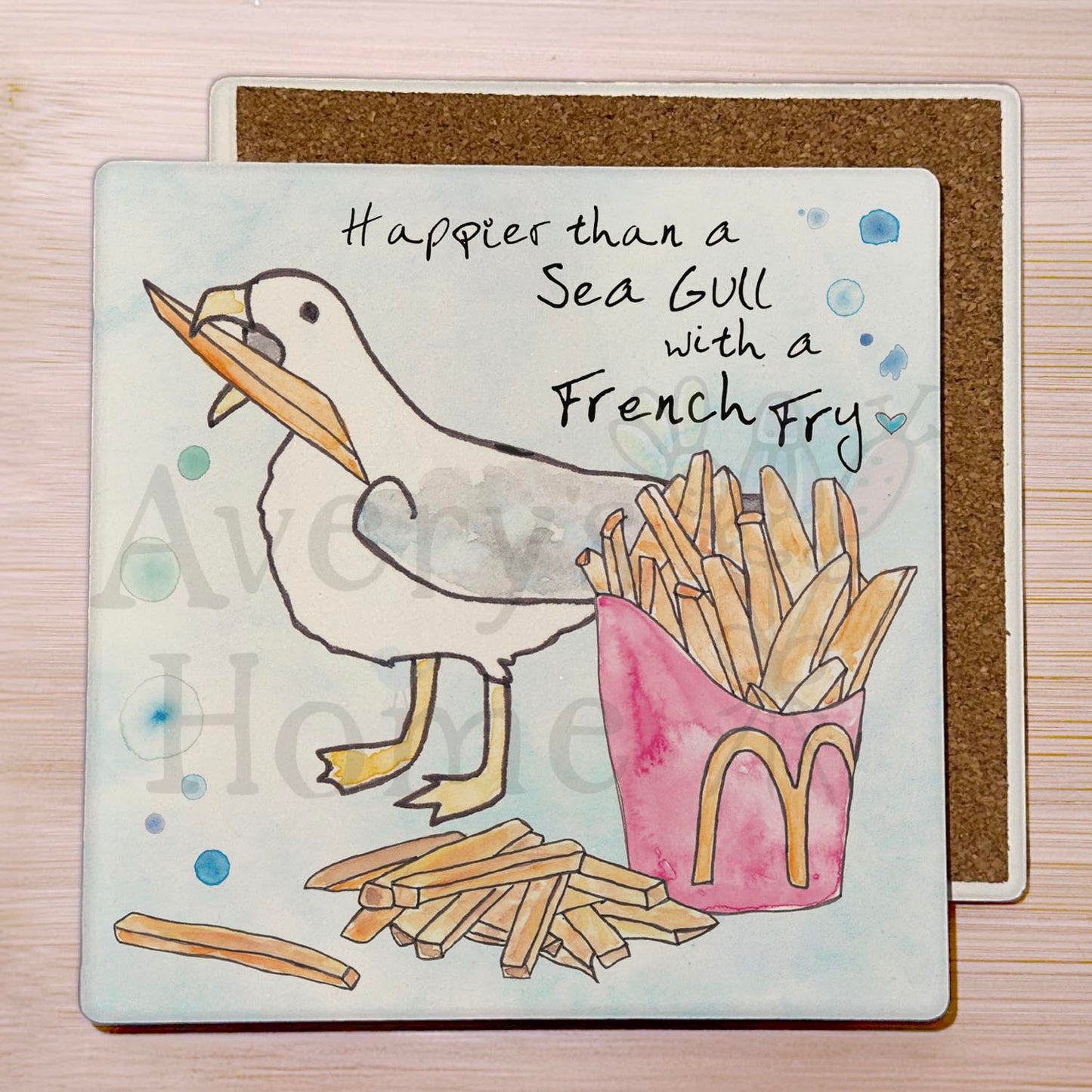 Happy as a Seagull Stone Coaster
