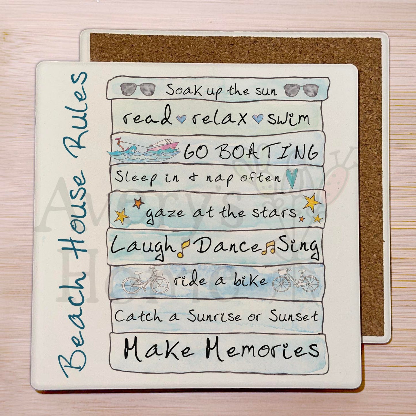 Beach House Rules Stone Coaster