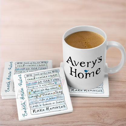 Beach House Rules Stone Coaster