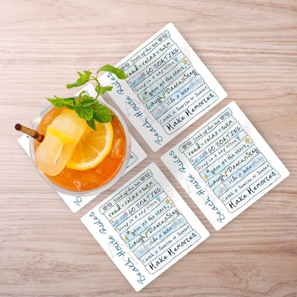 Beach House Rules Stone Coaster