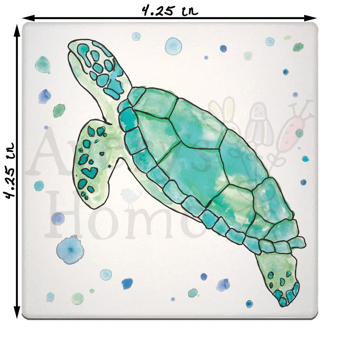 Green Sea Turtle Stone Coaster