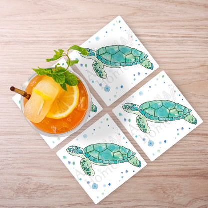 Green Sea Turtle Stone Coaster