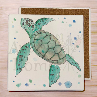 Olive Ridley Sea Turtle Stone Coaster