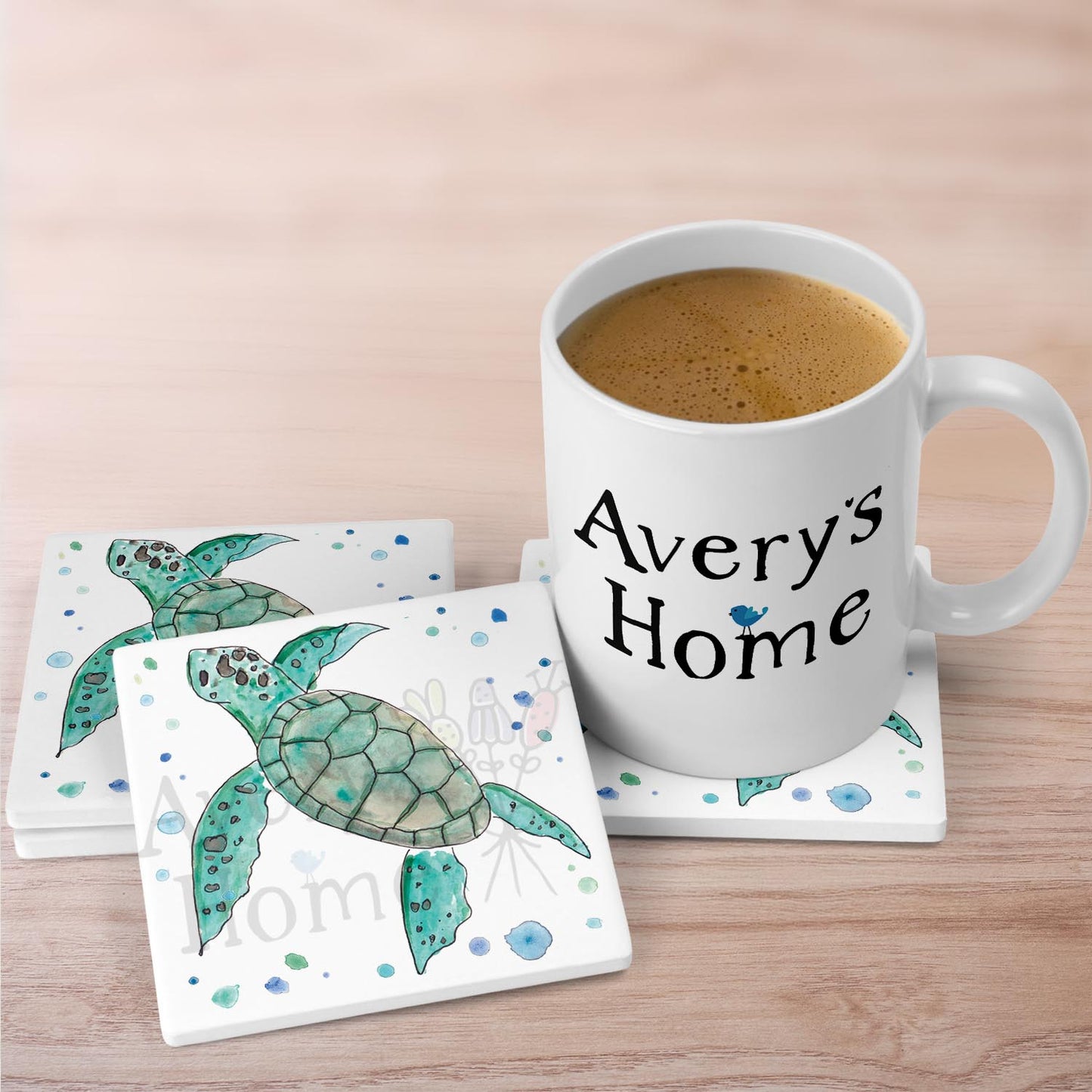 Olive Ridley Sea Turtle Stone Coaster