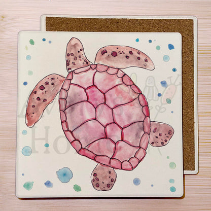 Logger Head Sea Turtle Stone Coaster