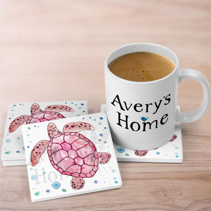 Logger Head Sea Turtle Stone Coaster