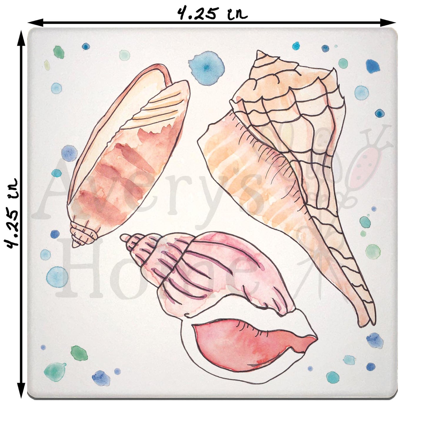 Seashell 1 Stone Coaster