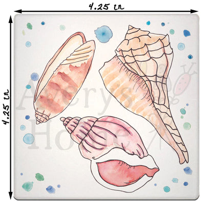 Seashell 1 Stone Coaster