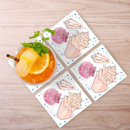 Seashell 2 Stone Coaster