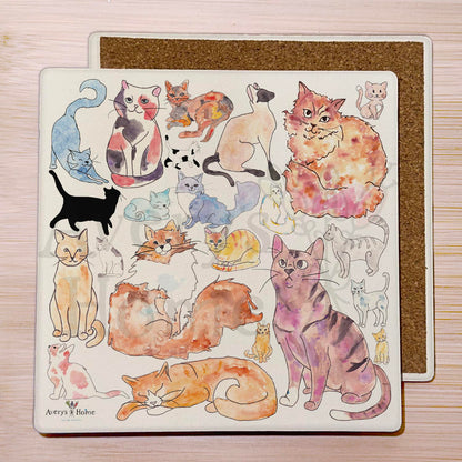 Adorable Cats Stone Coaster
