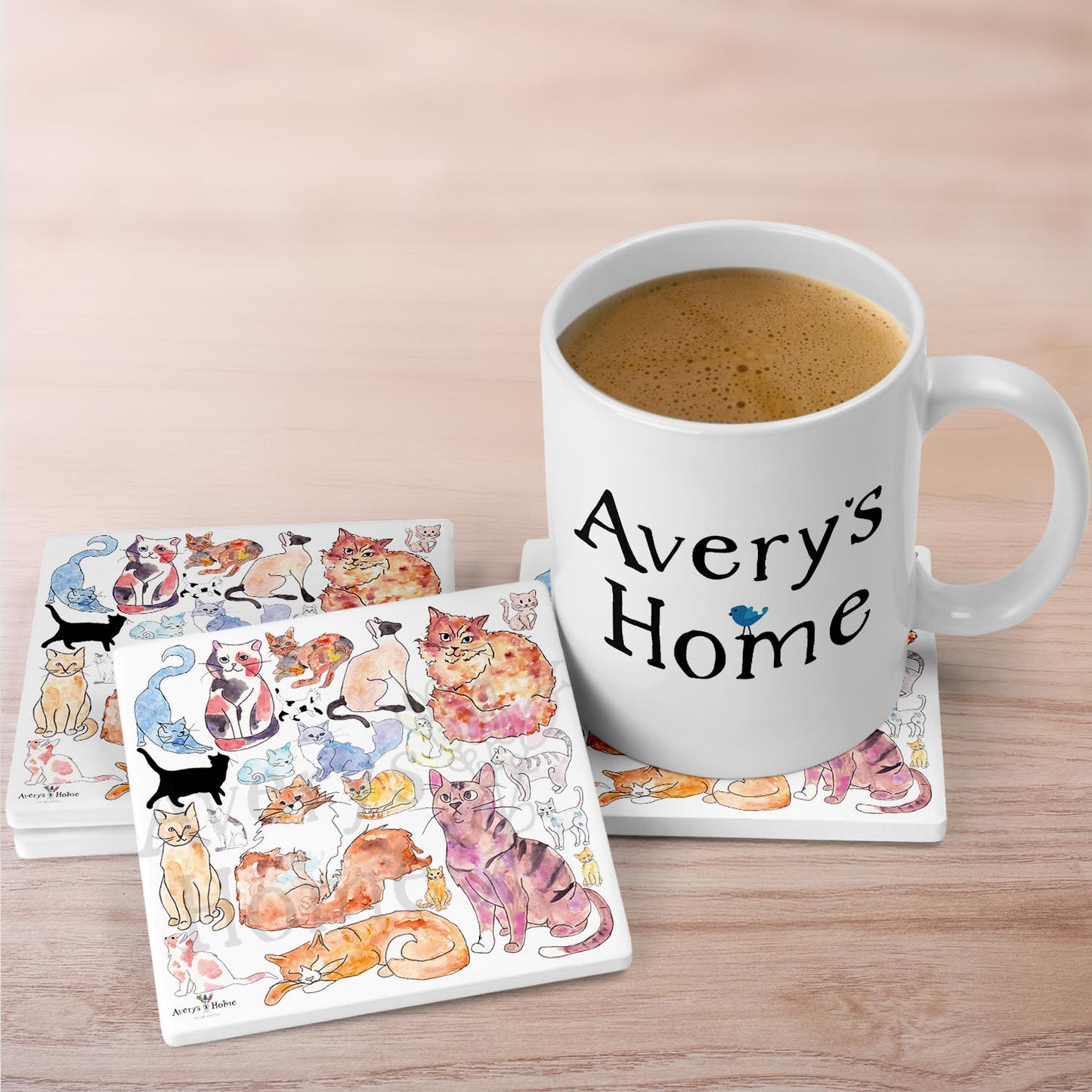 Adorable Cats Stone Coaster
