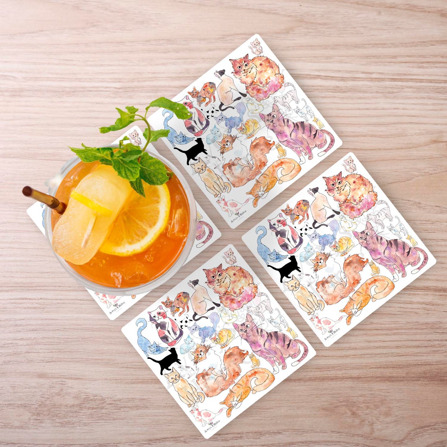 Adorable Cats Stone Coaster