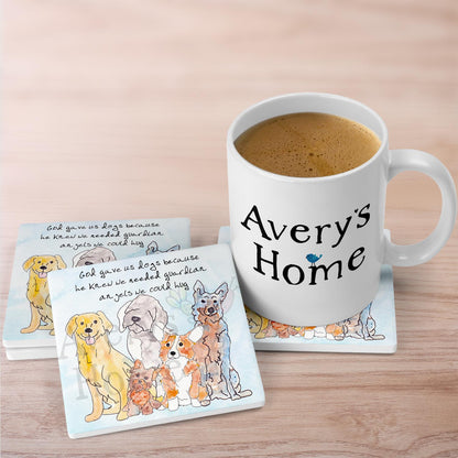 Dogs Are Guardian Angels Stone Coaster