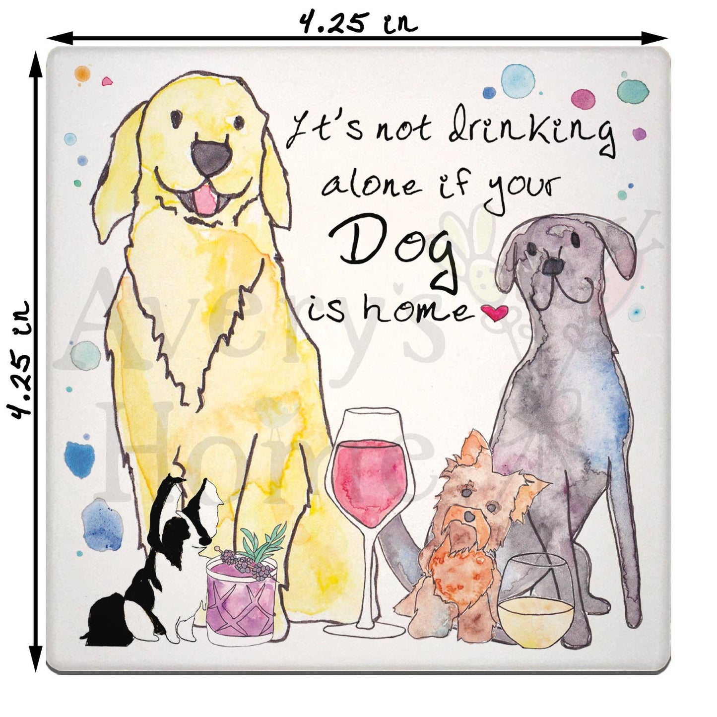 Drinking with Your Dog Stone Coaster