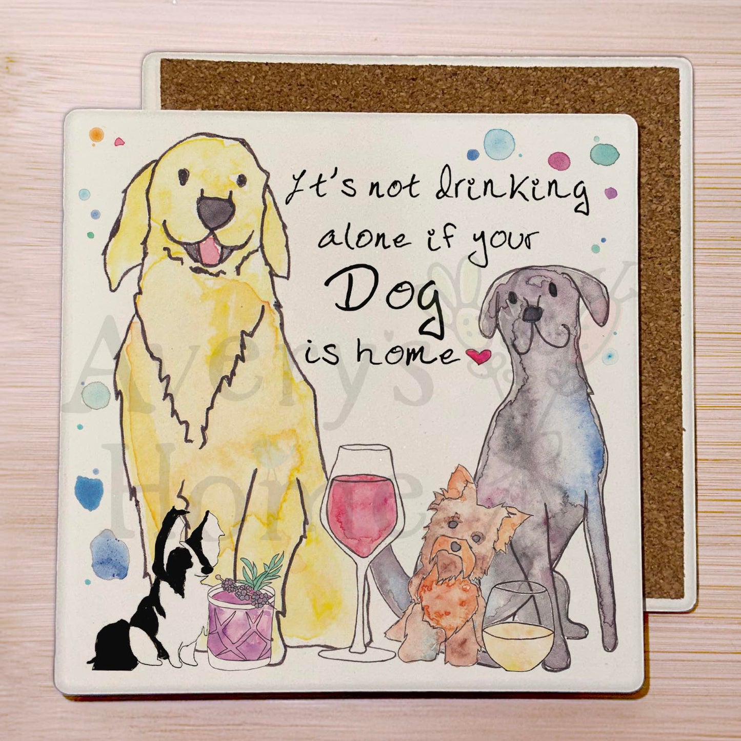 Drinking with Your Dog Stone Coaster