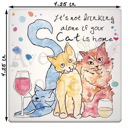 Drinking with Your Cat Stone Coaster