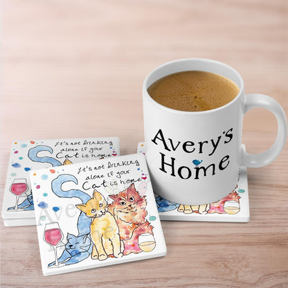 Drinking with Your Cat Stone Coaster