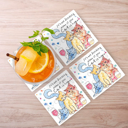 Drinking with Your Cat Stone Coaster