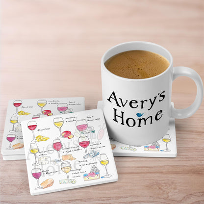 Wine & Cheese Pairing Stone Coaster