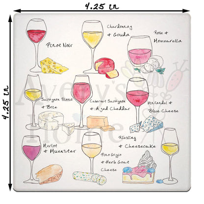 Wine & Cheese Pairing Stone Coaster