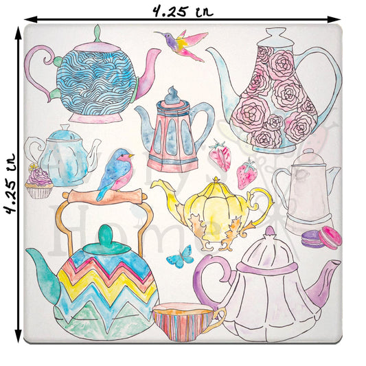 Teapots Stone Coaster