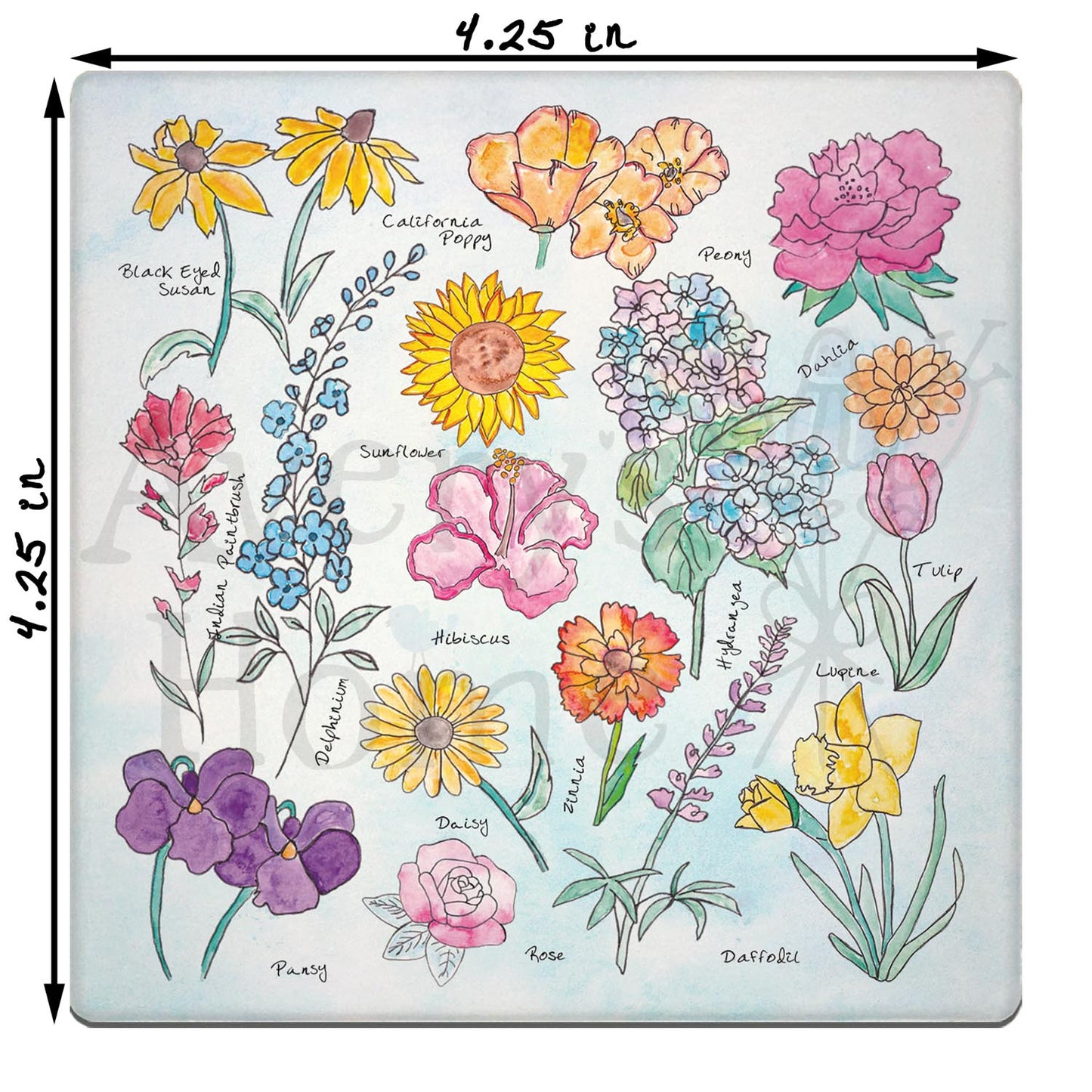 Summer Flowers Stone Coaster