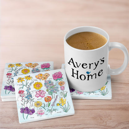 Summer Flowers Stone Coaster