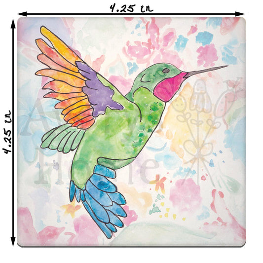 Ruby-throated Hummingbird Stone Coaster