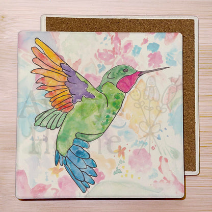Ruby-throated Hummingbird Stone Coaster