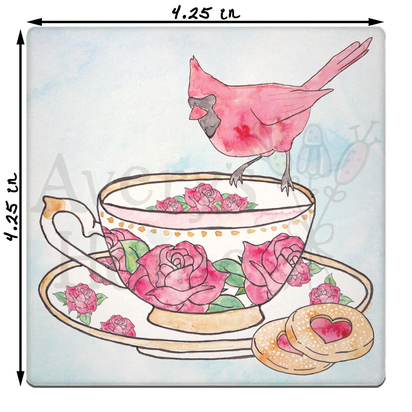 Cardinal Teacup Stone Coaster
