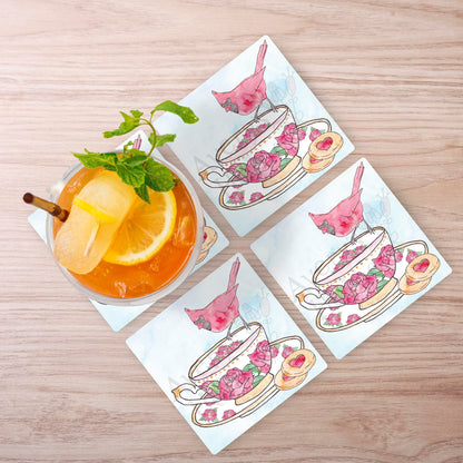 Cardinal Teacup Stone Coaster