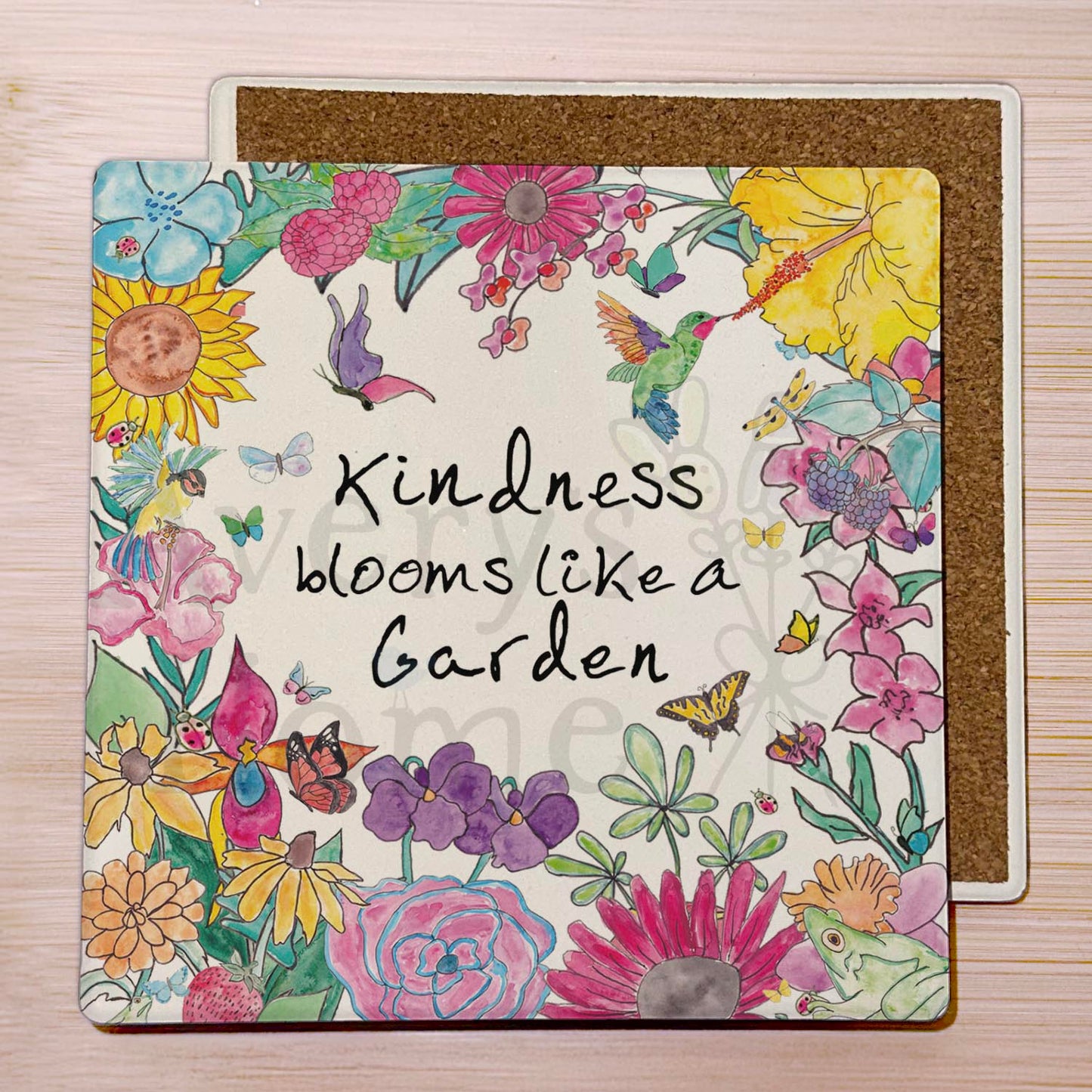 Kindness Blooms Stone Coaster