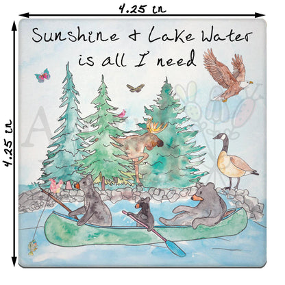 Sunshine & Lake Water Stone Coaster