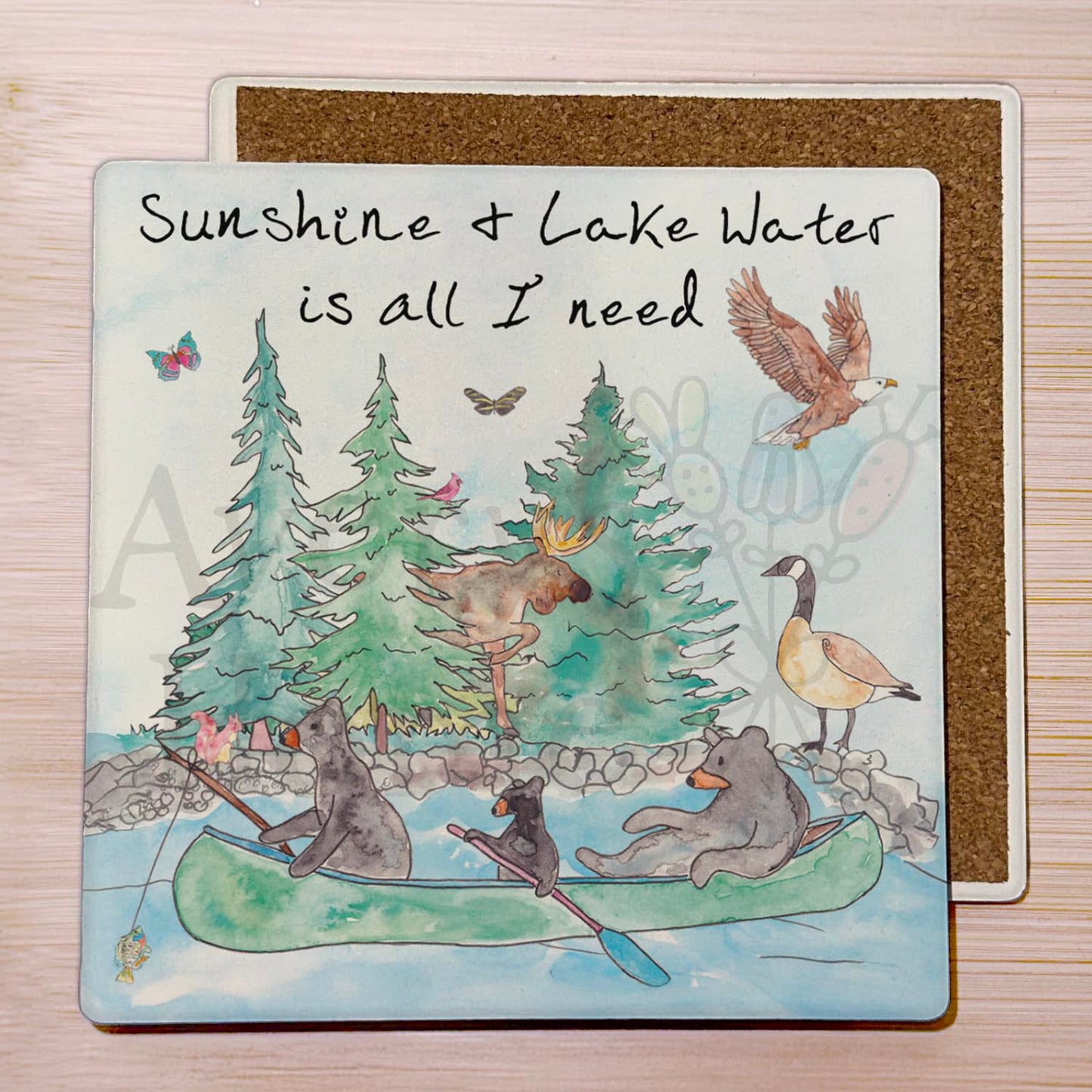 Sunshine & Lake Water Stone Coaster
