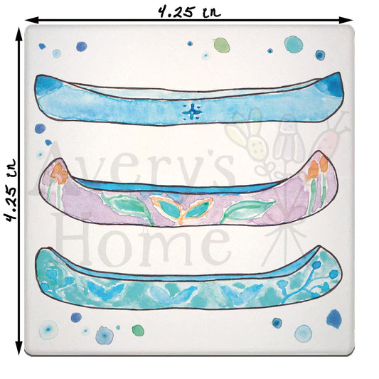 Lake Canoes Stone Coaster