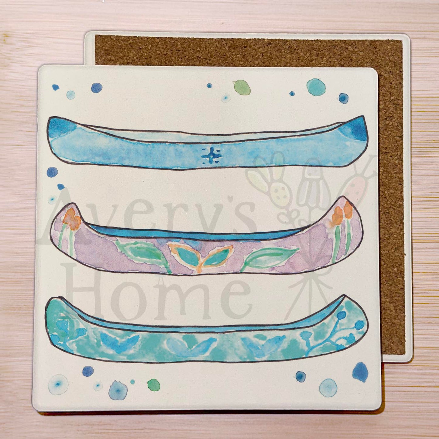 Lake Canoes Stone Coaster