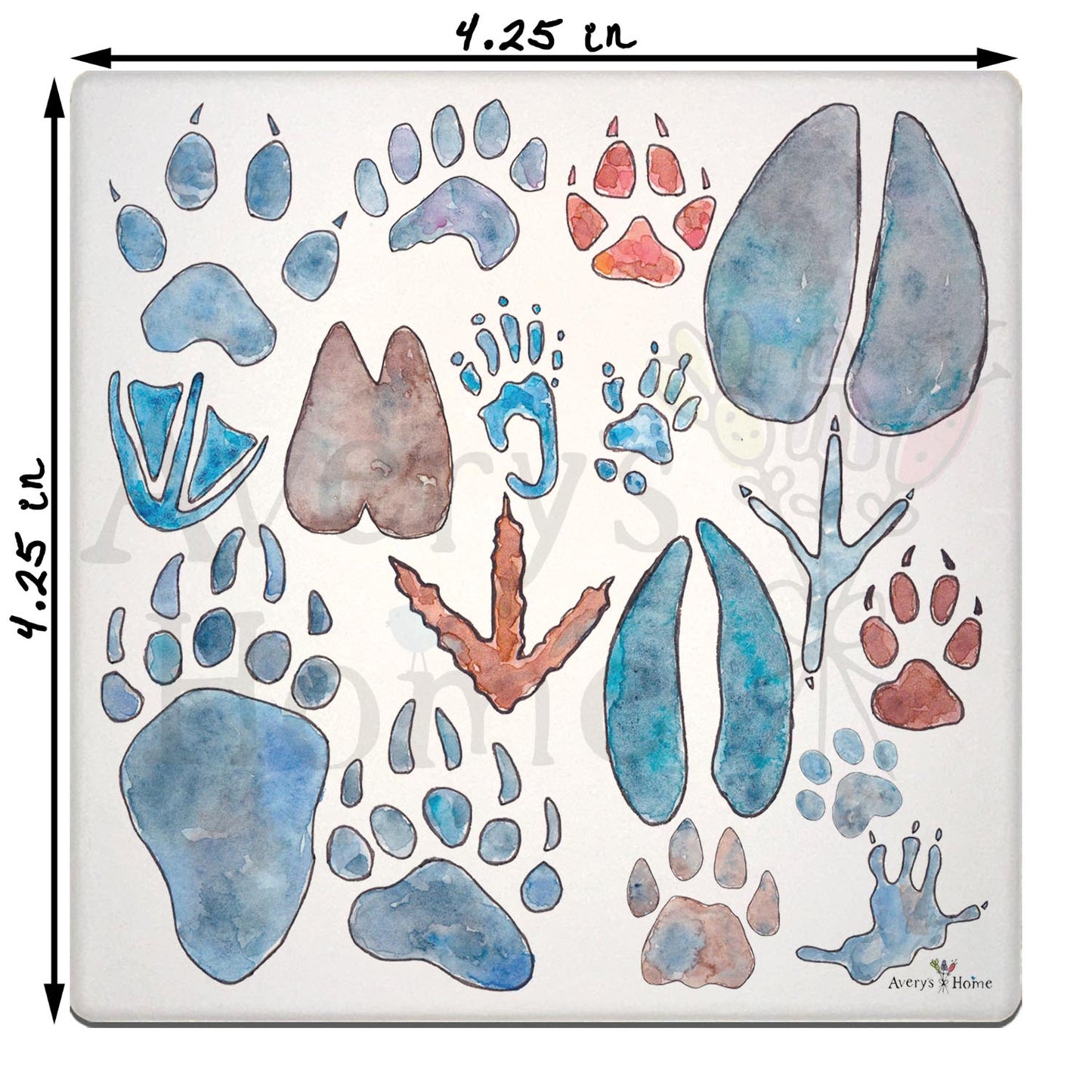 Animal Tracks Stone Coaster