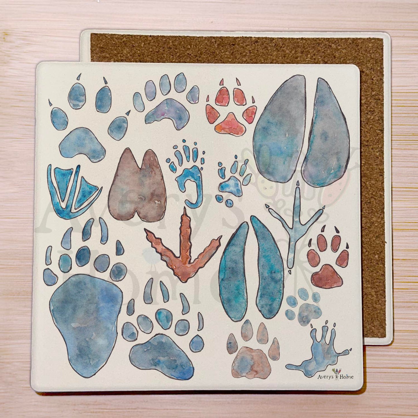 Animal Tracks Stone Coaster
