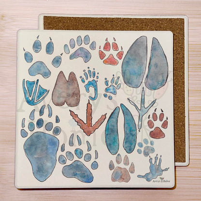 Animal Tracks Stone Coaster