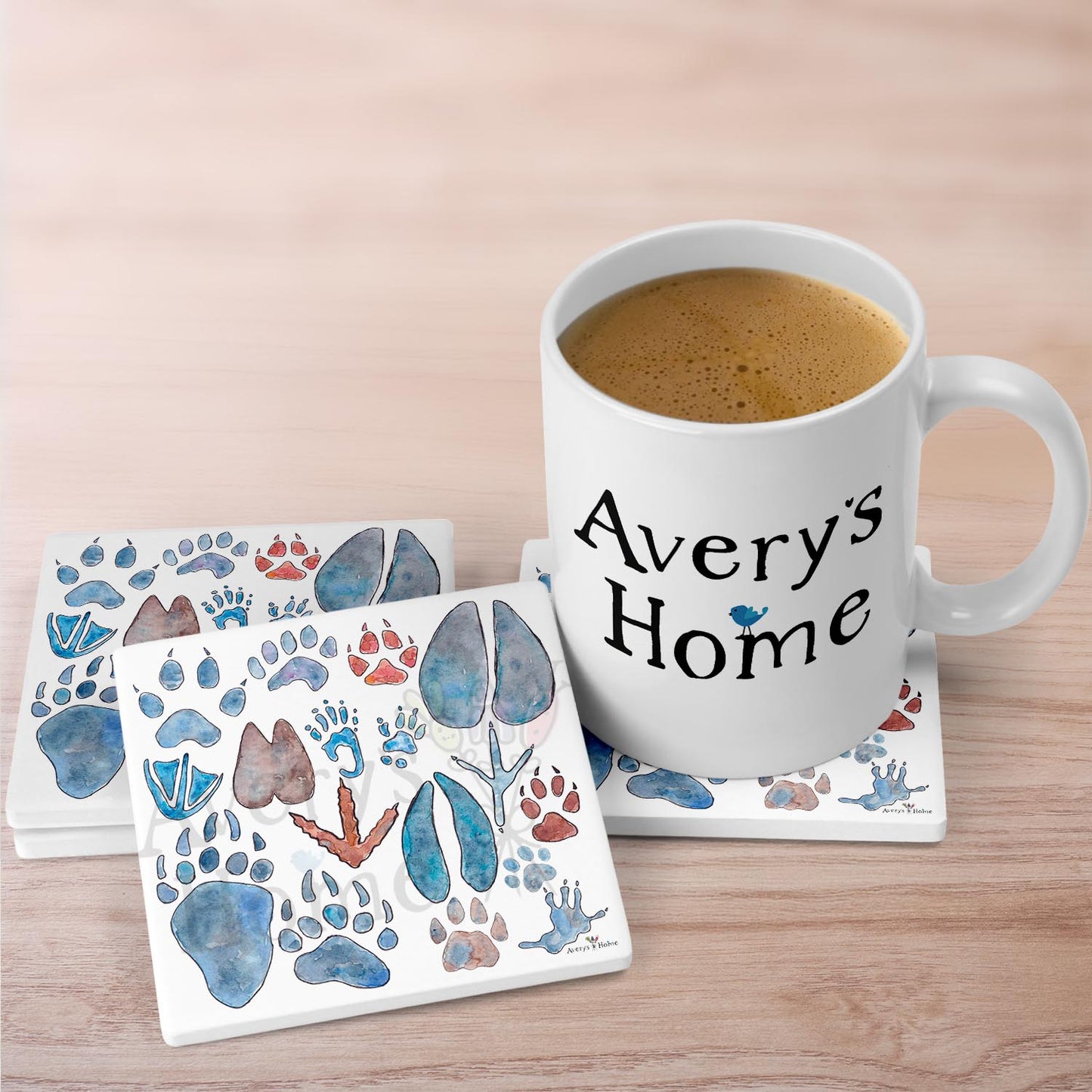 Animal Tracks Stone Coaster