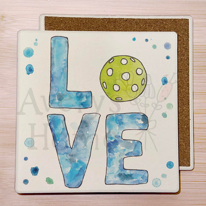 LOVE - Pickleball Stone Coaster